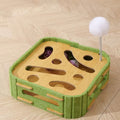 Eco-Friendly Cat Scratcher Toy With Interactive Balls KittenLounge Furniture Protector Multipurpose Cats Play Board ForPlaying Clawing Square Design Green & Yellow Felt SisalMaterial Compact Size 30cm