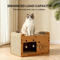 56cm Bubble Fish Shape Cat Scratcher Sofa, With 2 Teaser Balls, Wood -Corrugated Scratcher, Cat Claw Care - Resting Toy